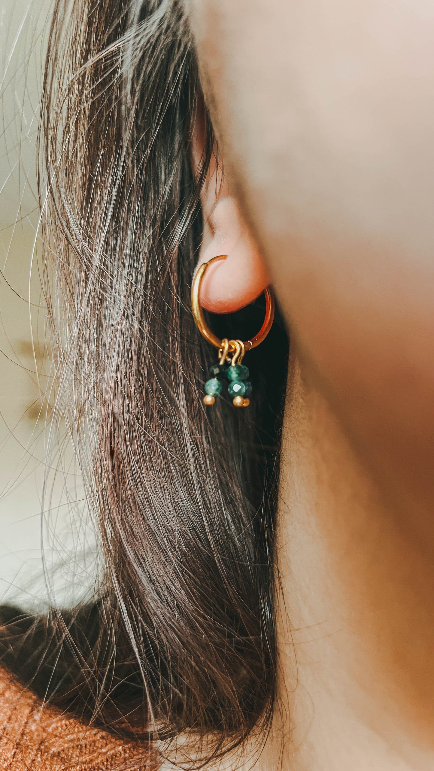 Saphira | Boucles d'oreilles en acier inoxydable et tourmaline