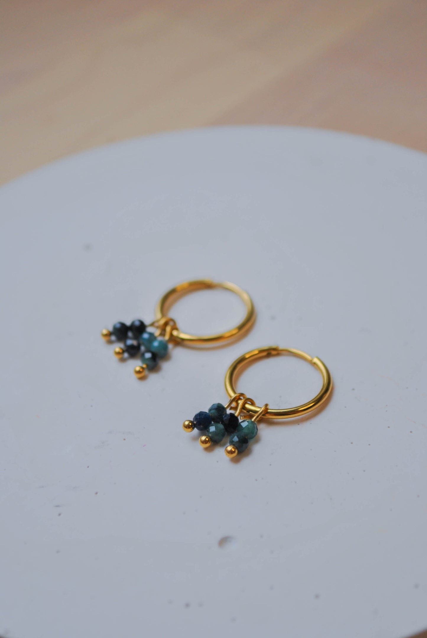 Saphira | Boucles d'oreilles en acier inoxydable et tourmaline