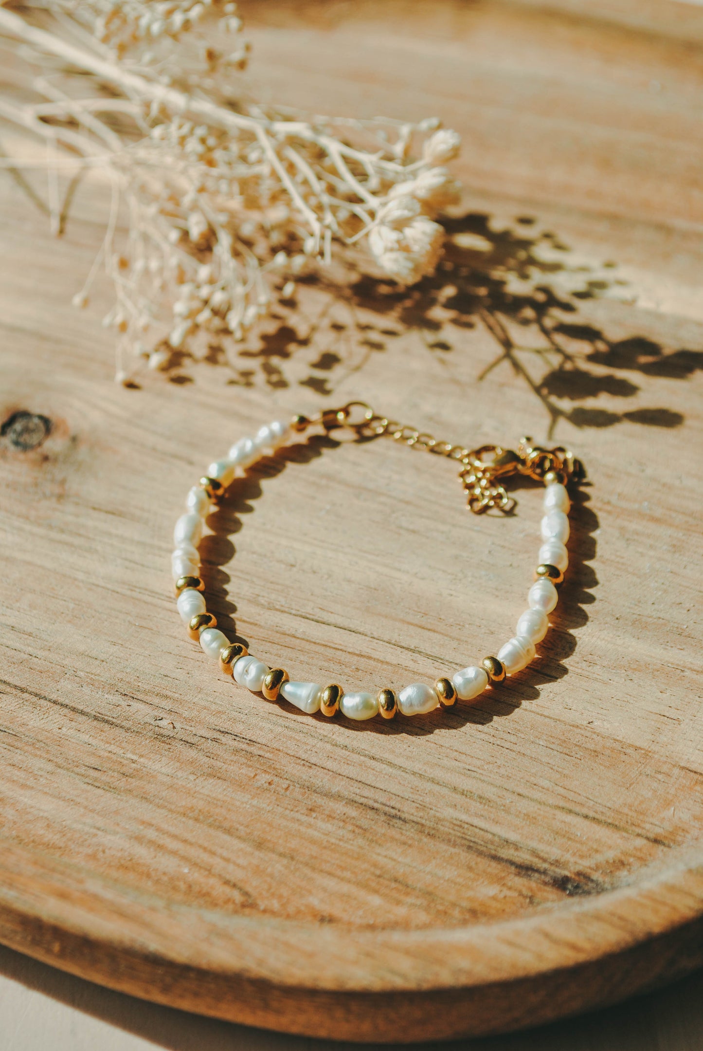 Marea | Bracelet en acier inoxydable & perles d'eau douce