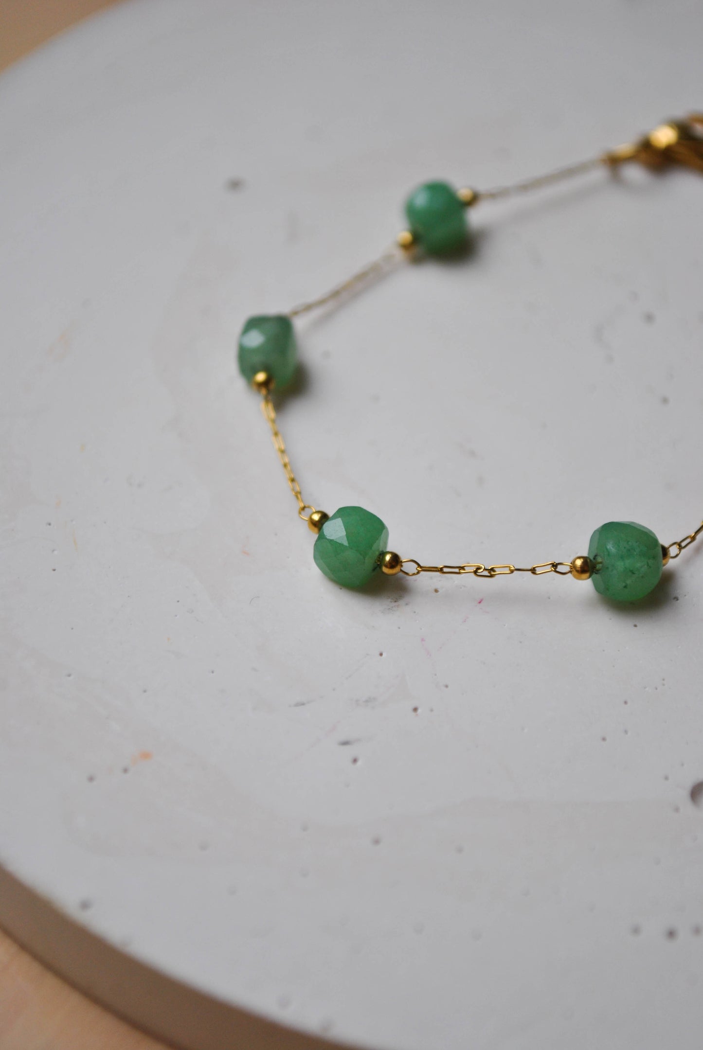 Opale | Bracelet en acier inoxydable et aventurine verte