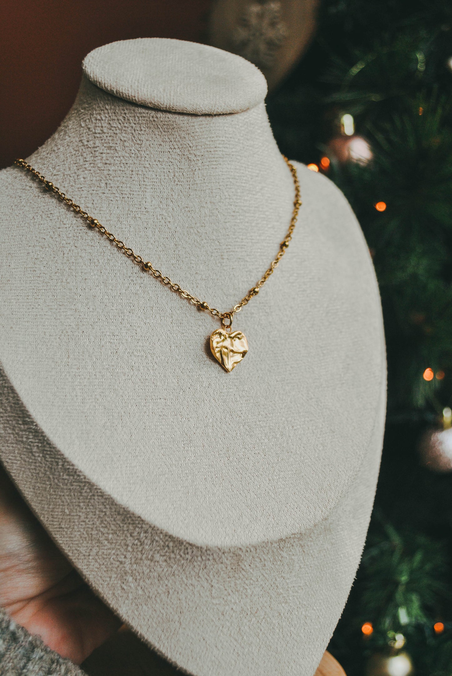 Marine | Collier cœur martelé