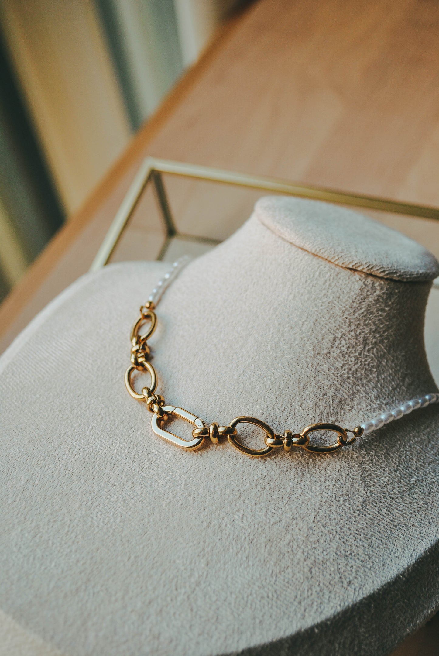 Eolia | Collier acier inoxydable et perles blanches