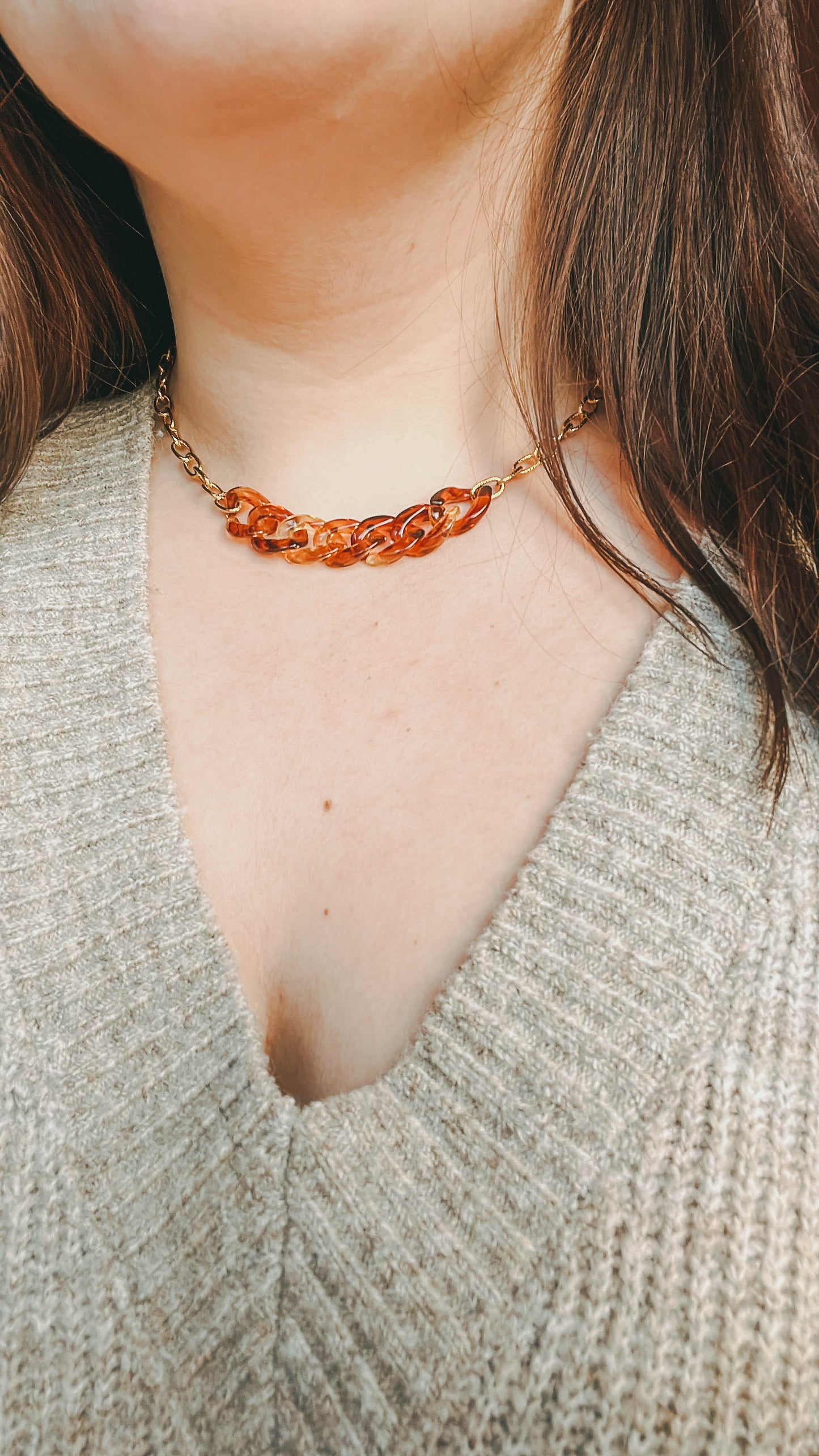 Naya | Collier en acier inoxydable et maillon acrylique