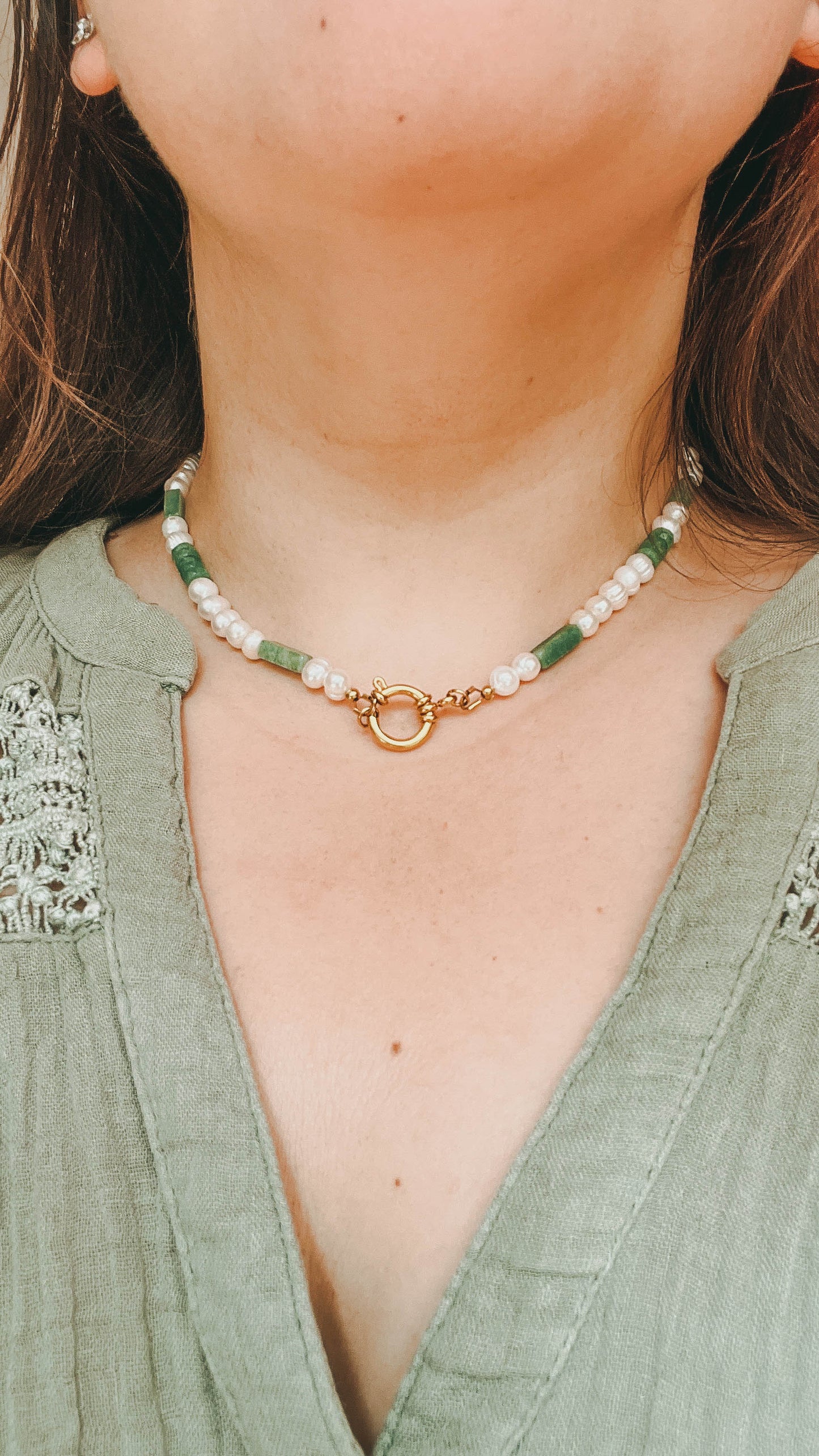 Nerina | Collier en perles d'eau douce et aventurine
