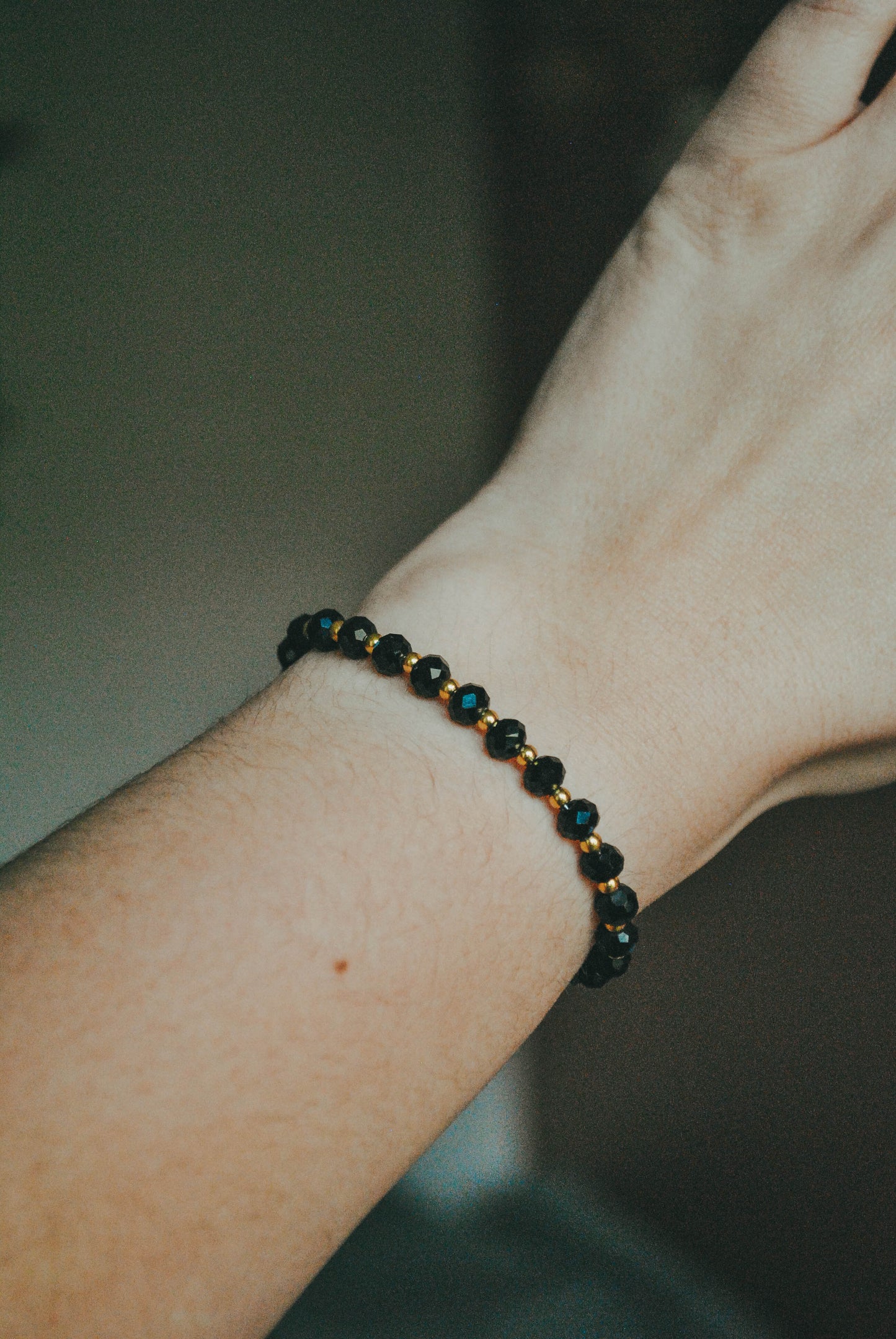 Claire | Bracelet perles noires et acier