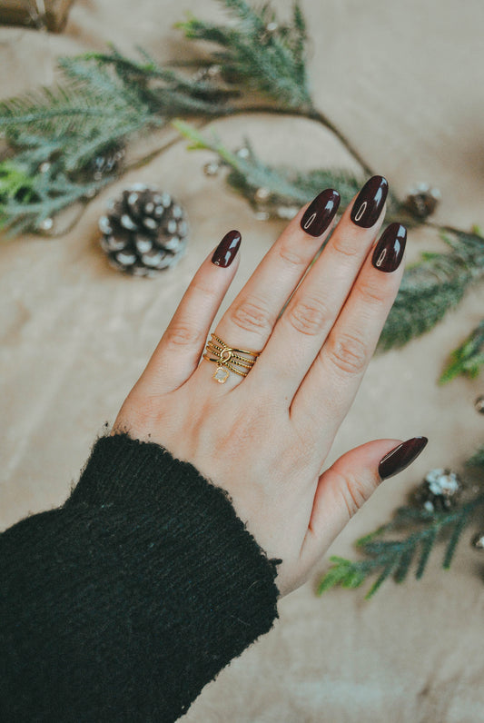 Gabrielle | Bague ajustable en acier inoxydable et breloque nacrée