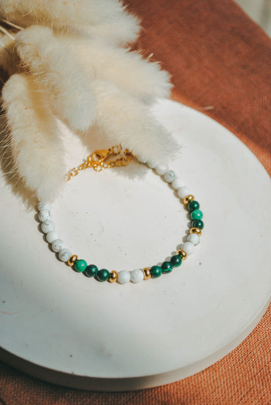 Capri | Bracelet en Howlite et Malachite