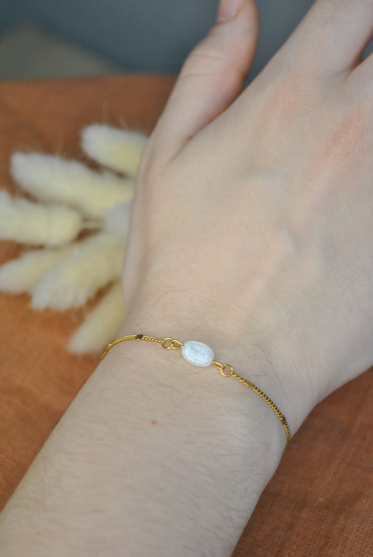 Joy | Bracelet en acier inoxydable et pierre de lune