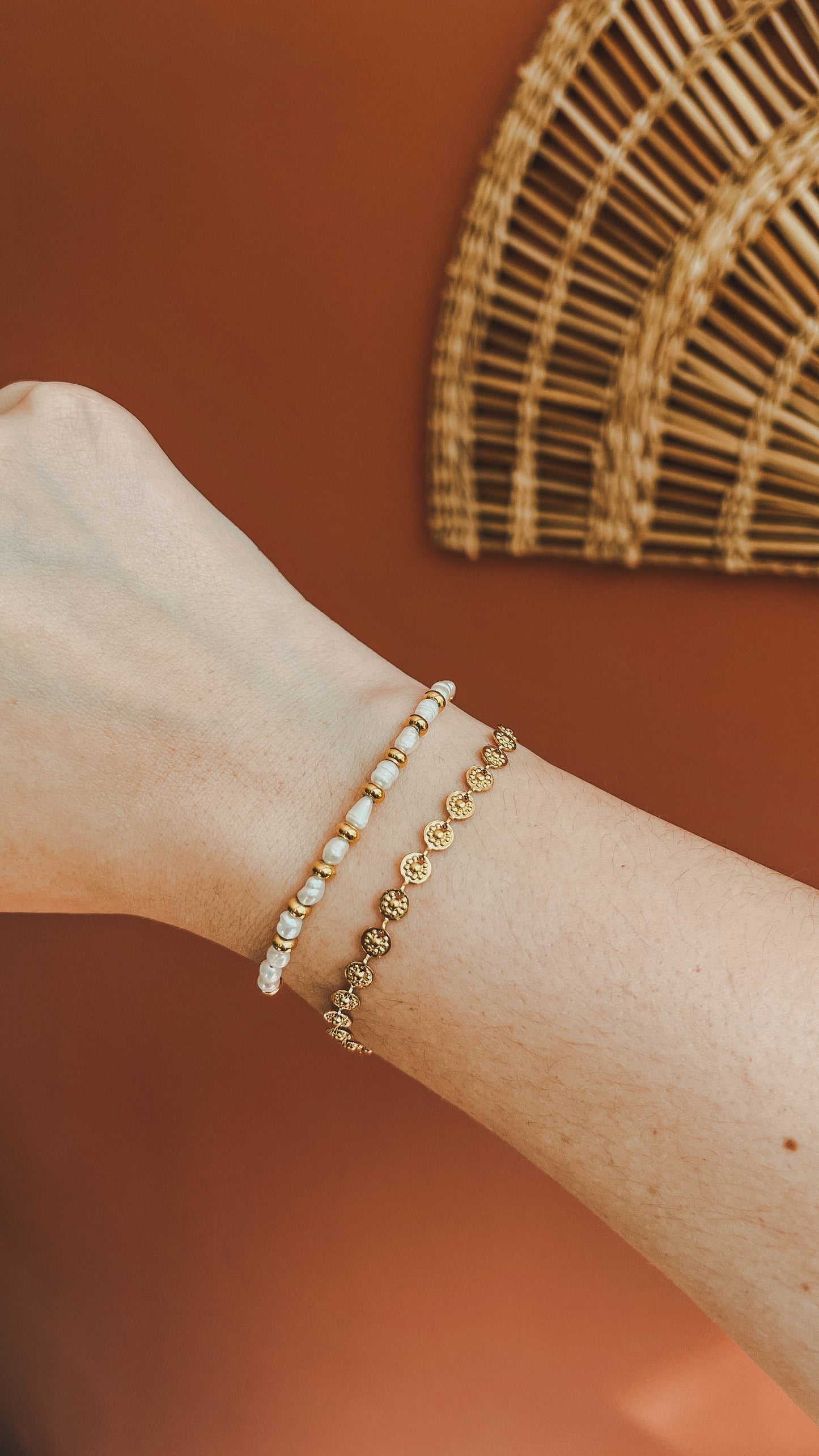 Marea | Bracelet en acier inoxydable & perles d'eau douce