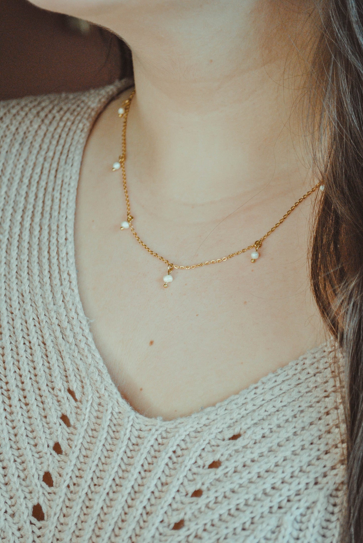 Perla | Collier en acier inoxydable et perles d'eau douce