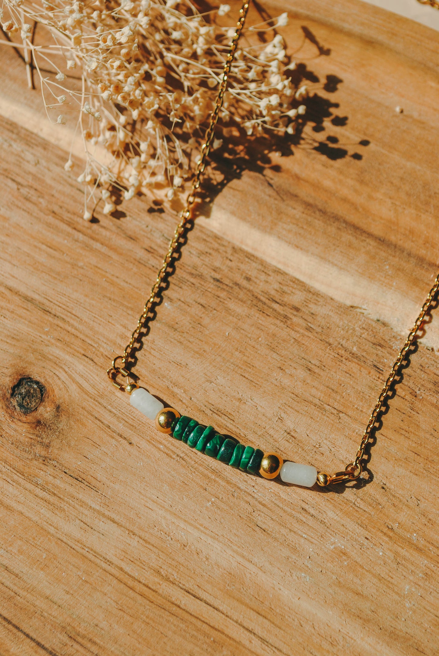 Téa | Collier en acier inoxydable & perles naturelles